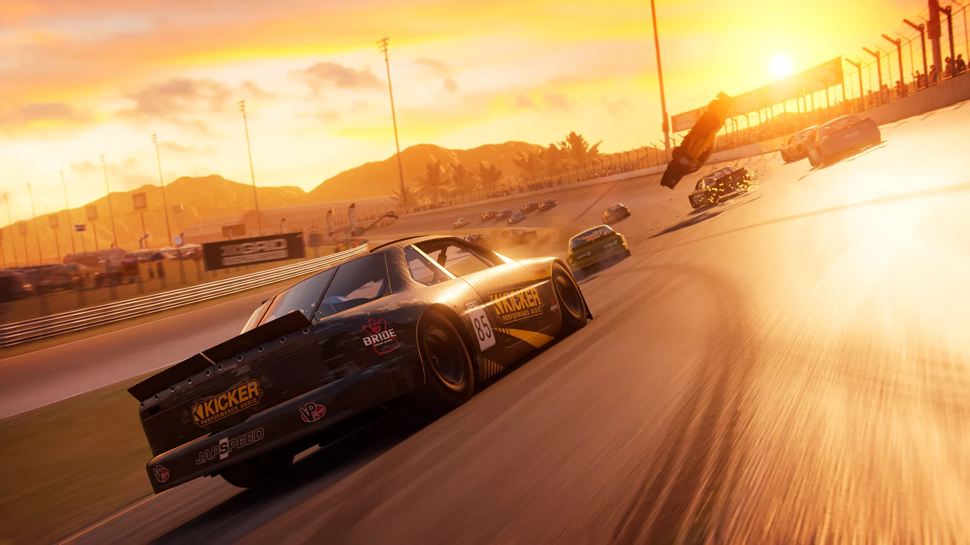 Different racing cars on a circuit.